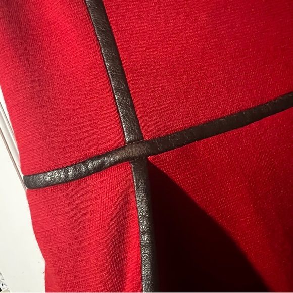 Tory Burch Sheath Dress “Violet” Knee-Length Leather Piping Size Medium - Picture 3 of 13